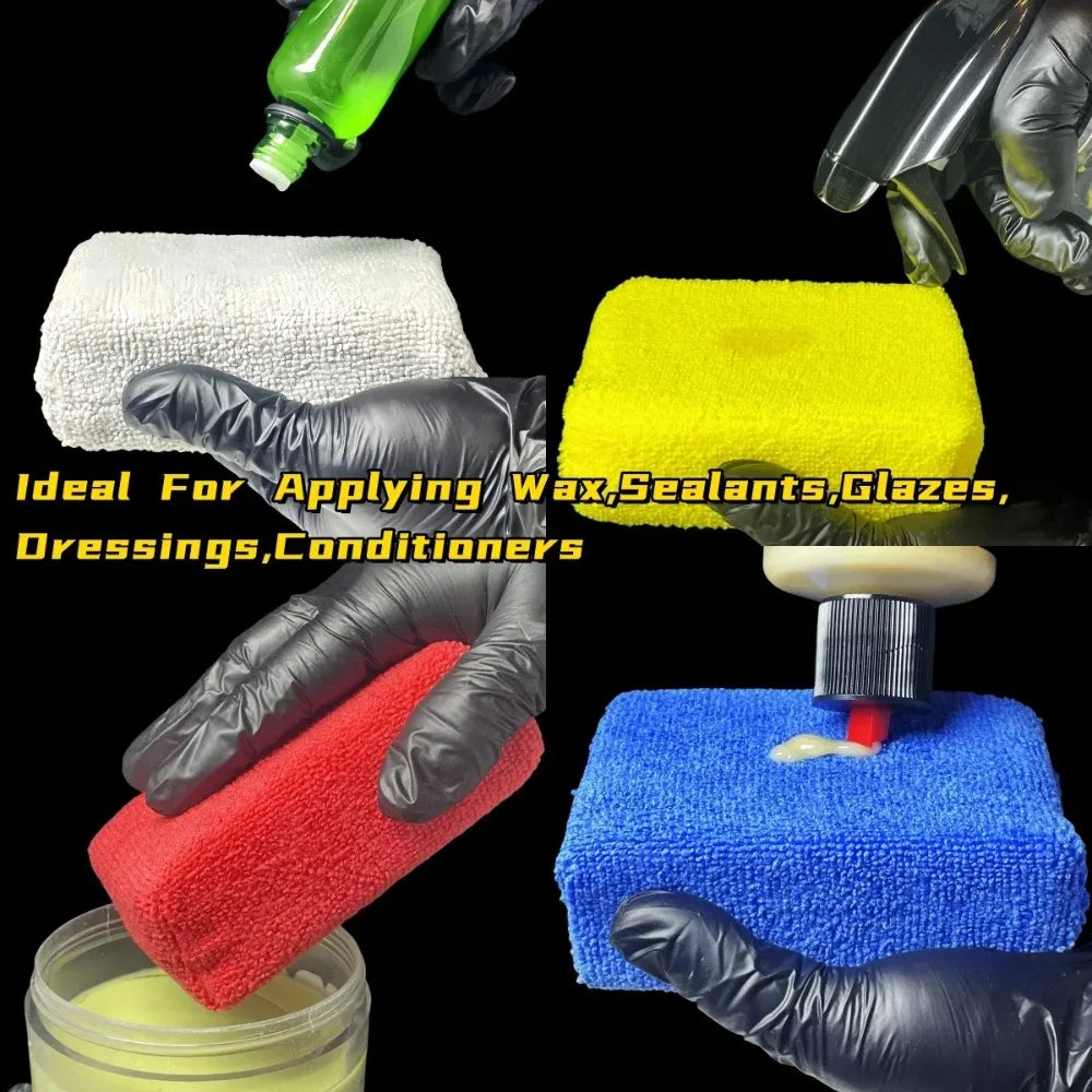 8-Pack Microfiber Car Wax Applicator Pads – Soft Foam Detailing
