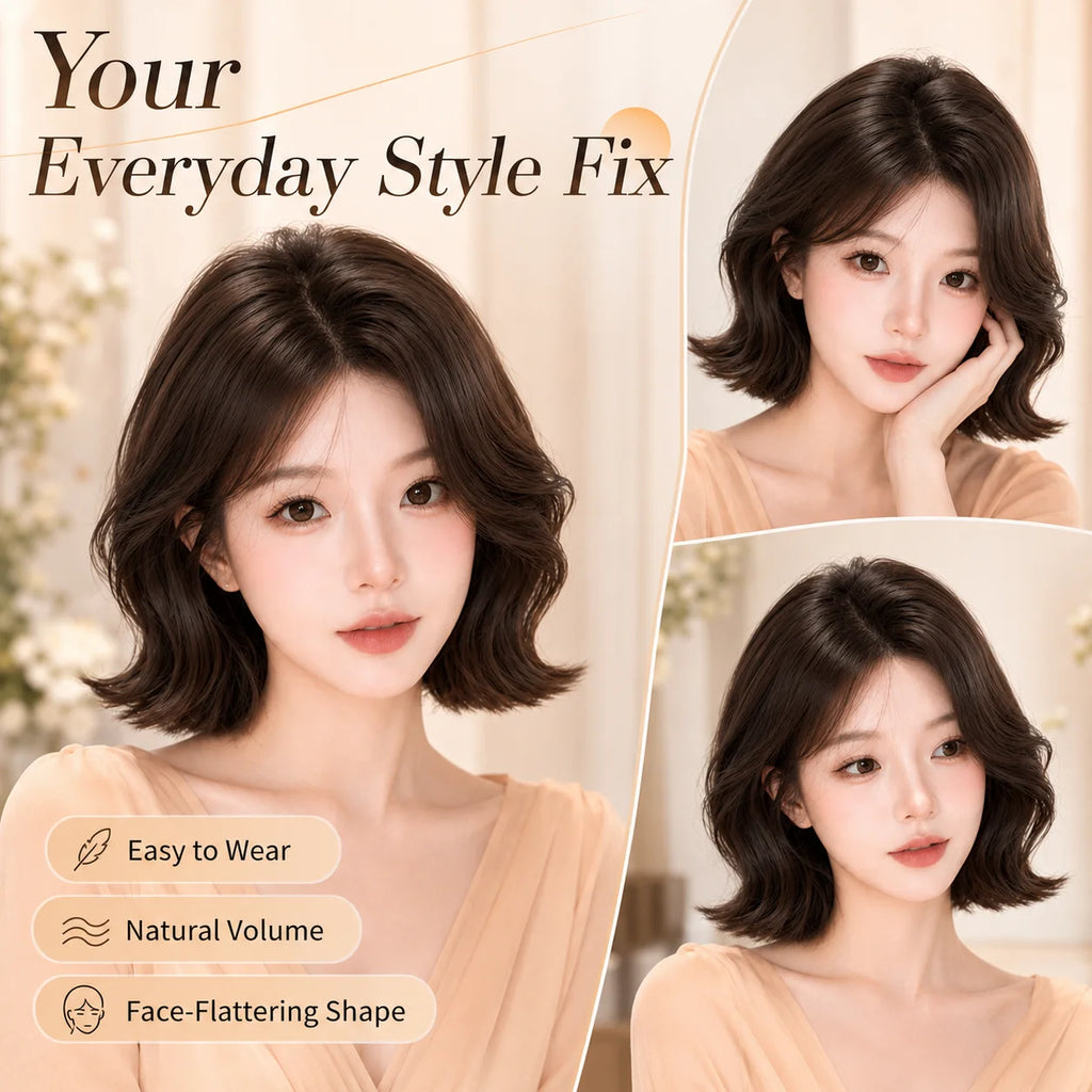 French Style Short Curly Synthetic Wig – Fluffy Face-Shaping