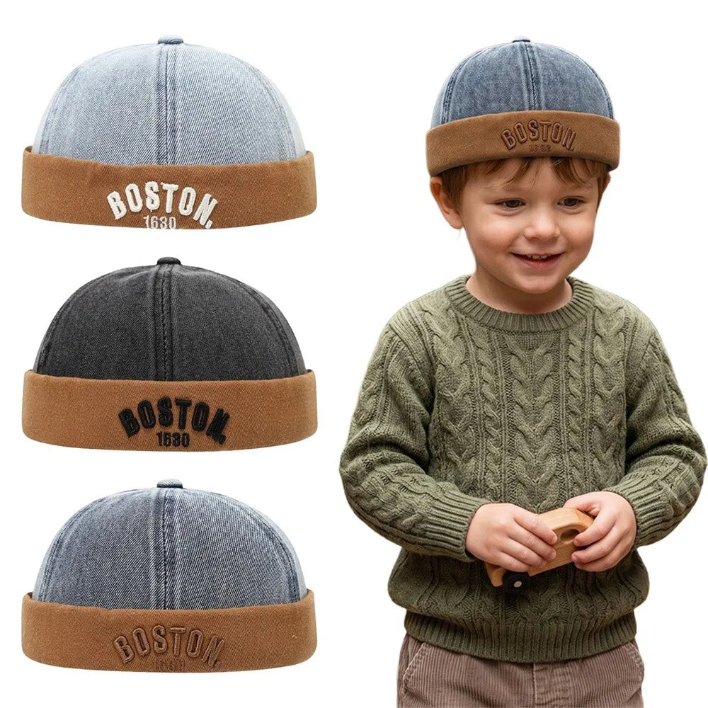 Letter Embroidered Baby Bucket Hat – Adjustable Cotton Cap
