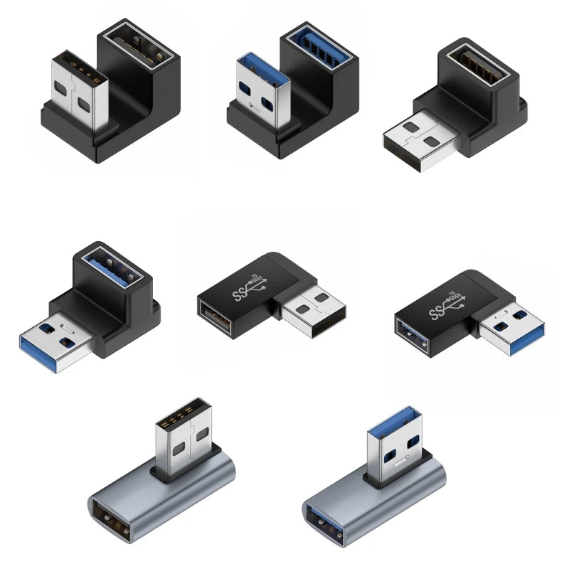 90° USB 3.0 Right Angle Adapter 10Gbps – Male to Female