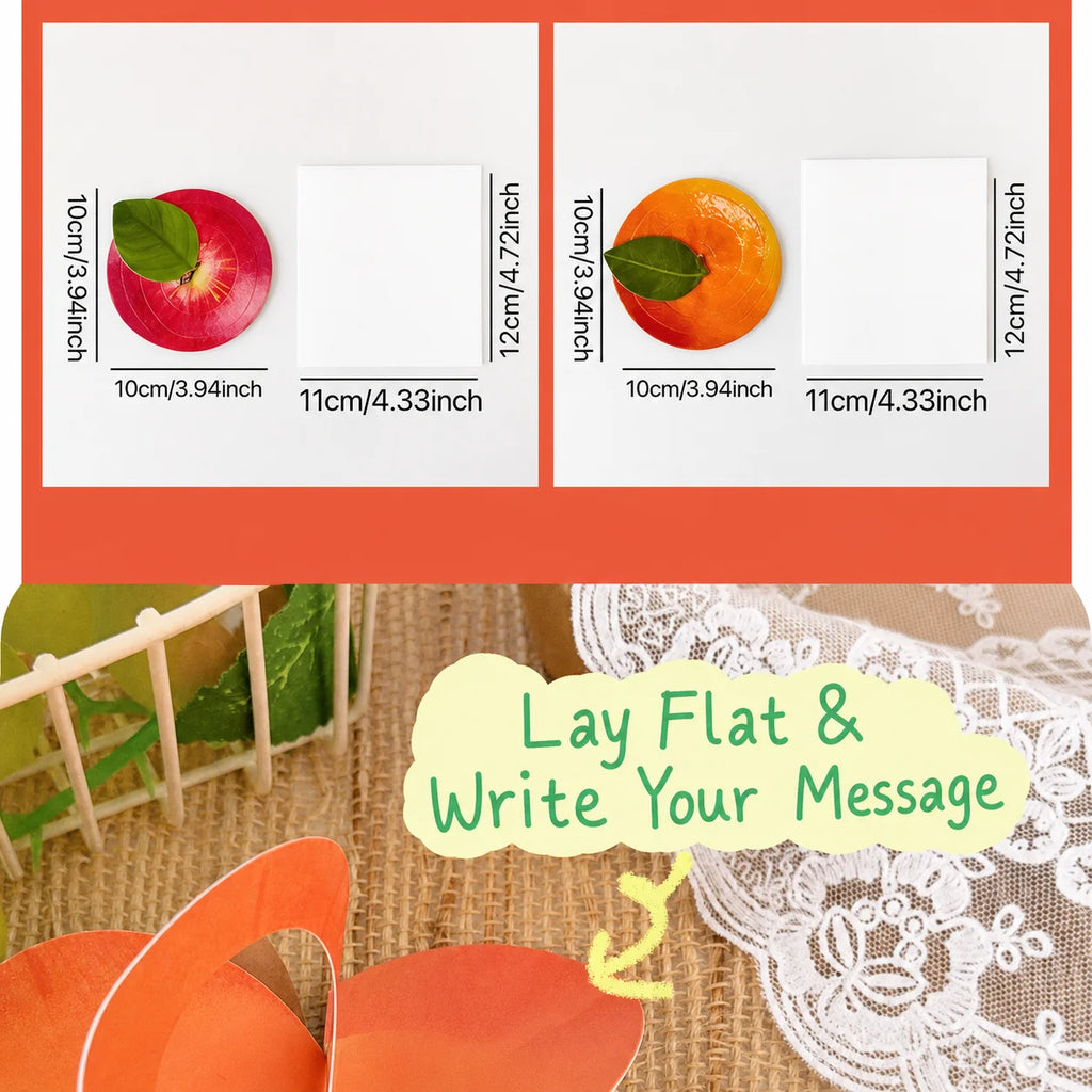 3D Foldable Fruit Greeting Card | Ink-Wash Art with Envelope