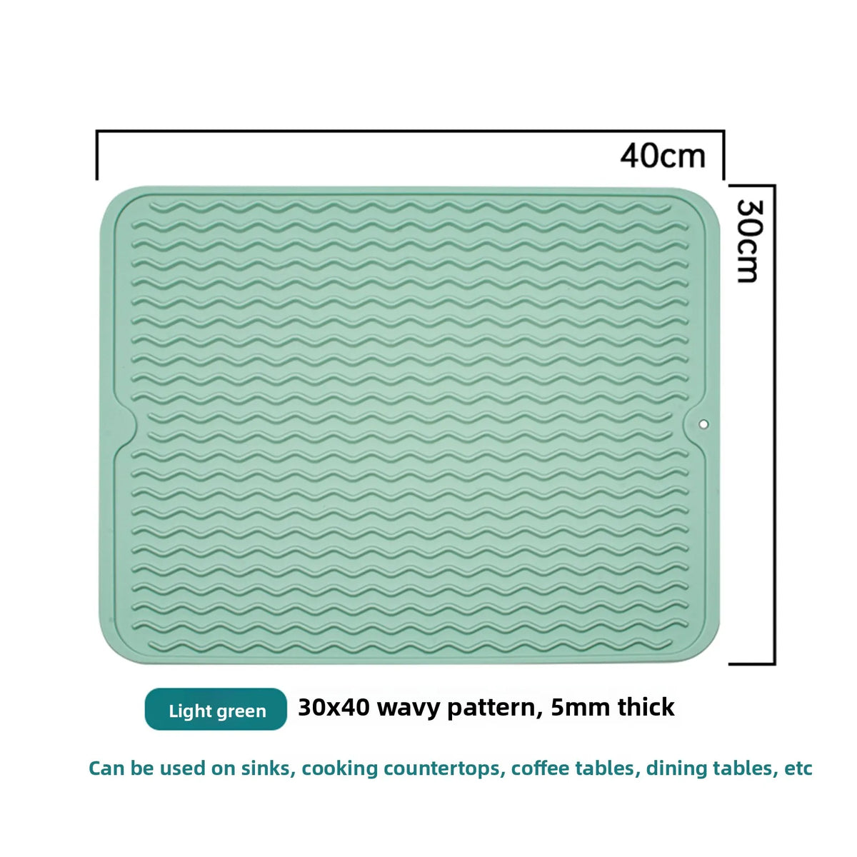 Silicone Dish Drying Mat – Heat-Resistant Wave Kitchen Pad