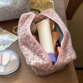 Fuzzy Leopard Print Makeup Bag – Large Capacity Travel Organizer