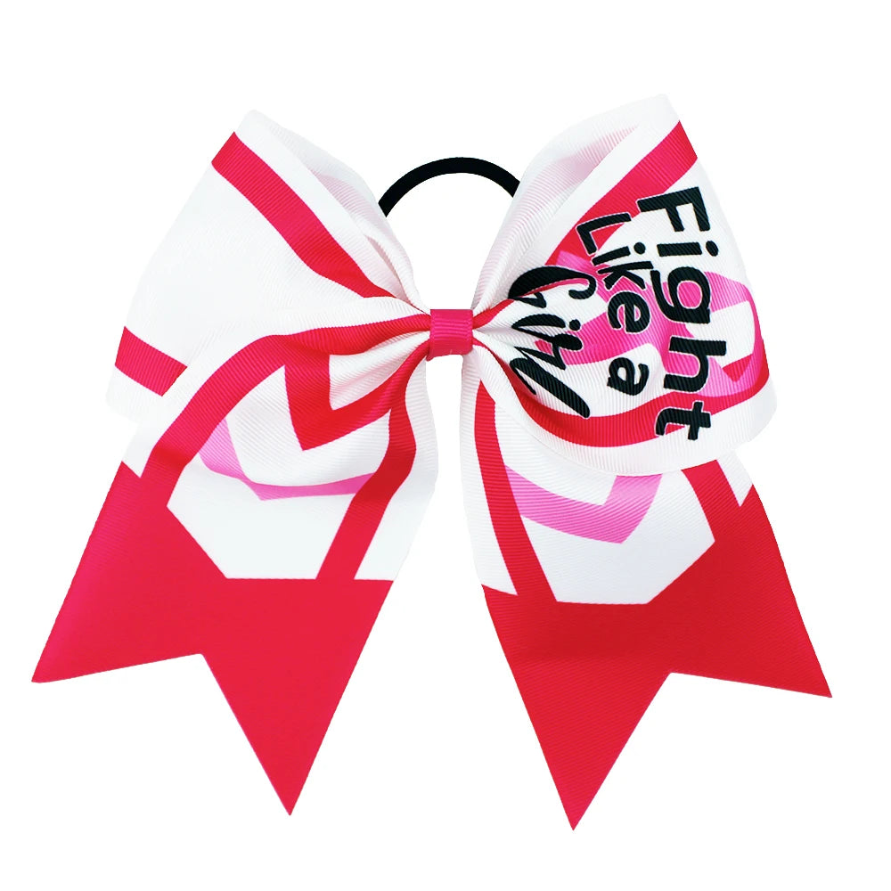 20-Pack 8" Pink Ribbon Cheer Bow Hair Ties for Girls & Women