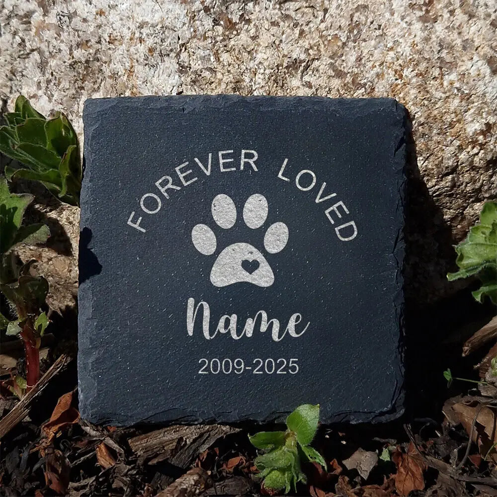 Personalized Dog Memorial Garden Stone | Pawprint Keepsake