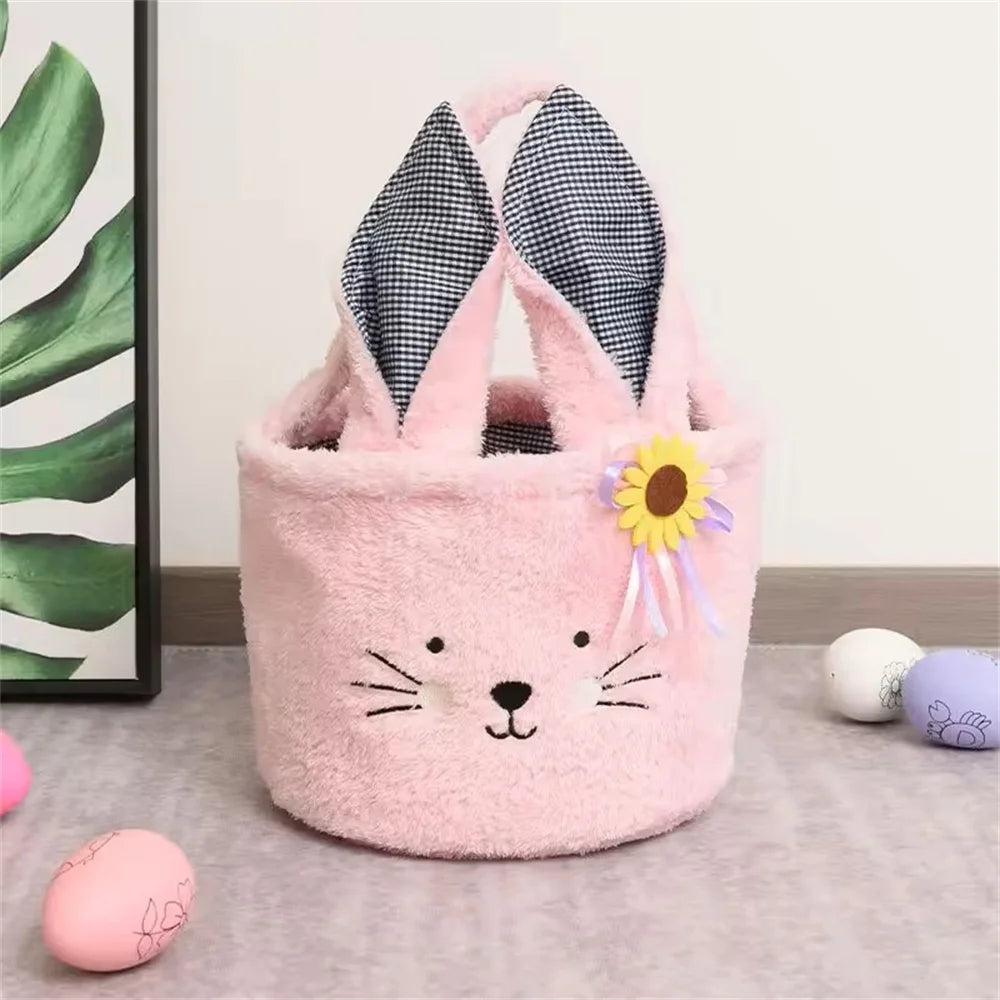 Cute Plush Easter Basket with Handle – Candy & Gift Bag