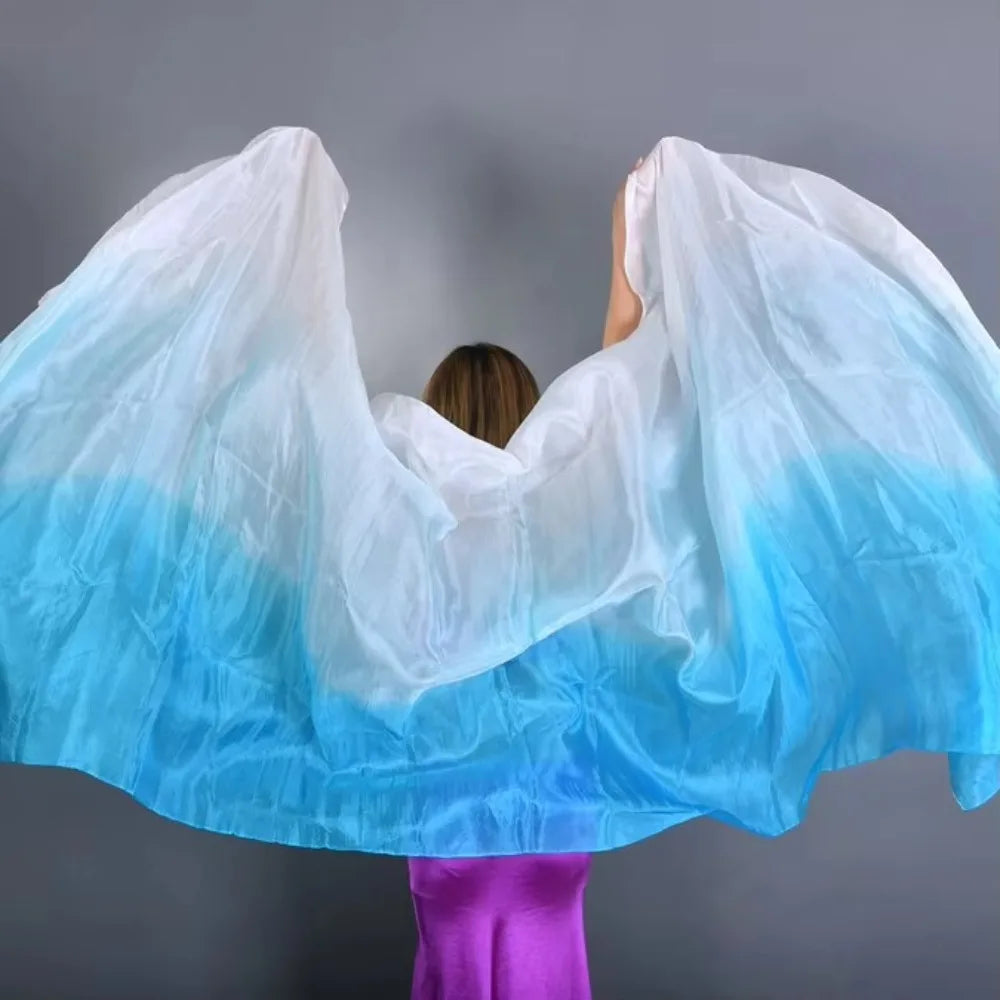 Gradient Belly Dance Veil Shawl 250x120cm – Polyester Flow