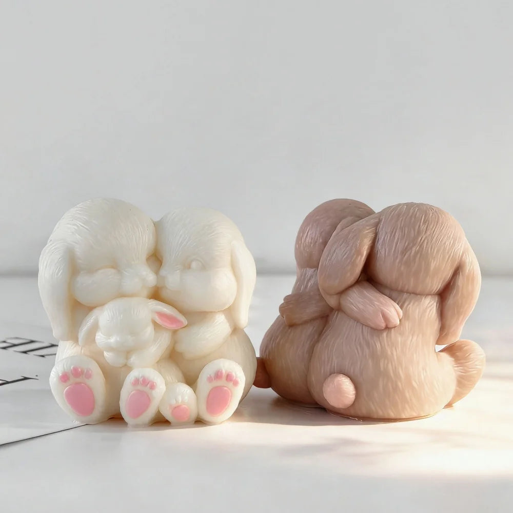 Couple Rabbit Silicone Mold – DIY Candle & Soap Making