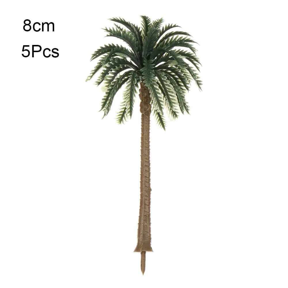 5-Piece Miniature Coconut Palm Tree Set | DIY Micro Landscape