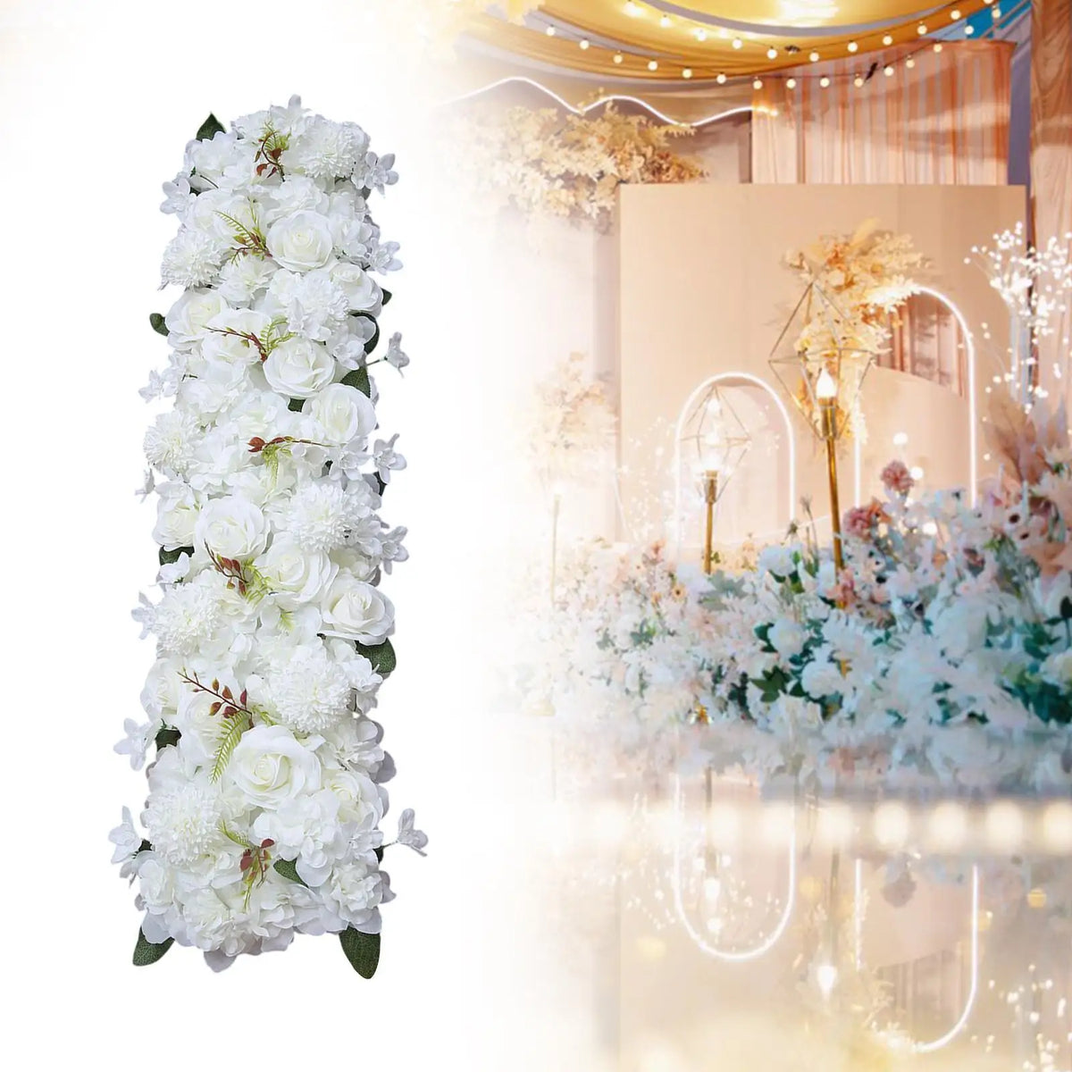 Silk Rose Floral Panel Backdrop | Artificial Wedding Decor