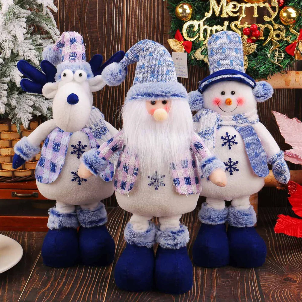 Stretchable Plush Christmas Ornaments – Santa Snowman Reindeer