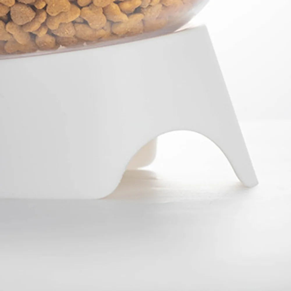 Tilted Raised Cat Bowl | Transparent Polymer Pet Food Bowl