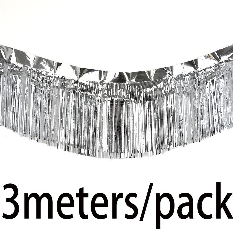 Christmas Rainsilk Banner Party Decoration – 3m Roll, 29.6cm