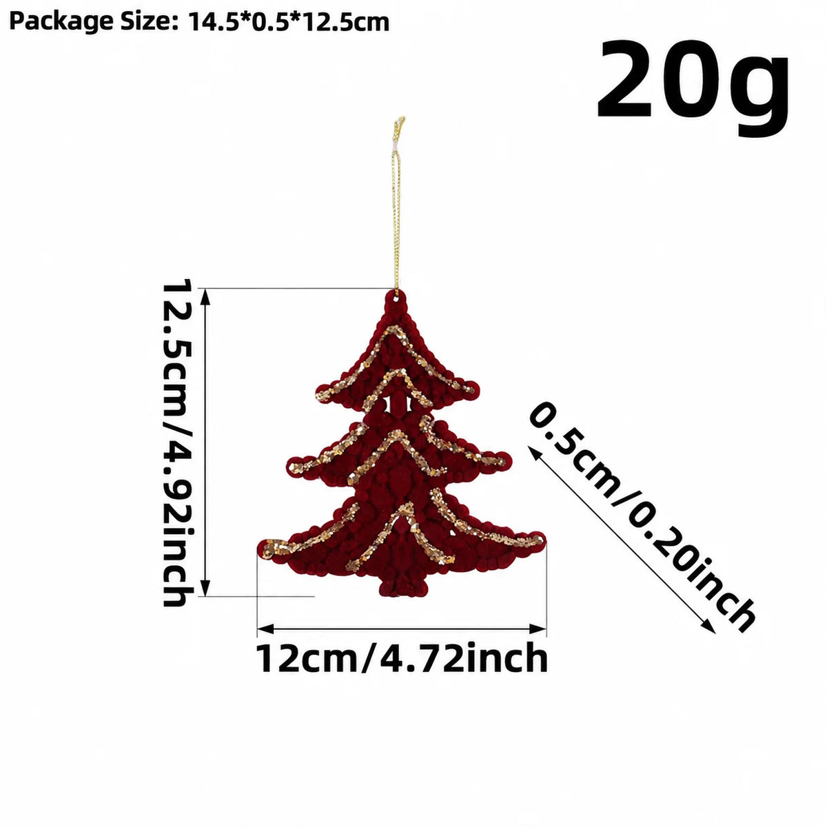 Vintage Flocked Christmas Ornaments – 10-Piece Burgundy Set