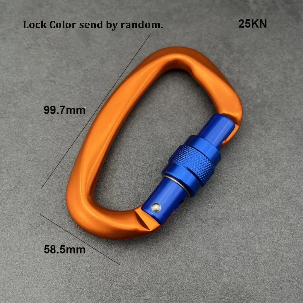 D-Shape Aluminum Safety Carabiner 4KN/25KN – Climbing Lock