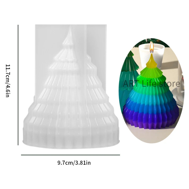 3D Christmas Tree Silicone Mold – Candle, Soap & Resin DIY