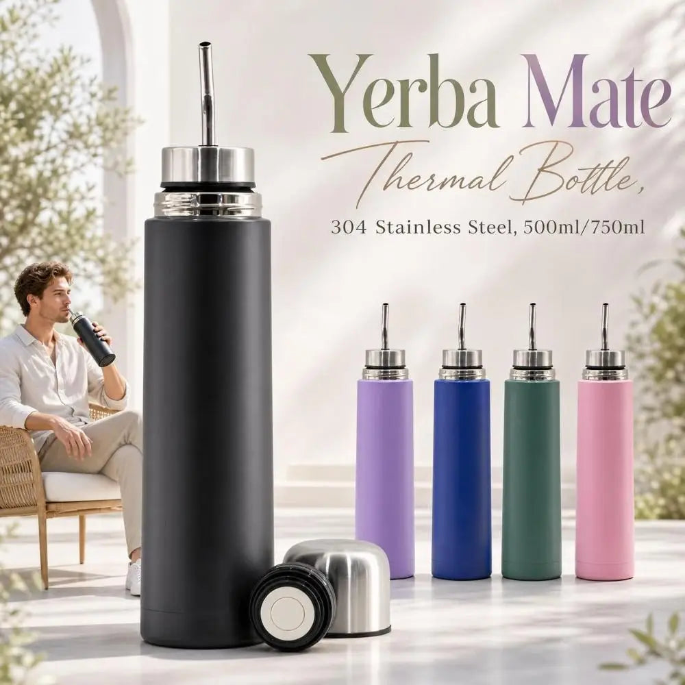 Yerba Mate Thermal Bottle 500ml/750ml – Vacuum Insulated Steel
