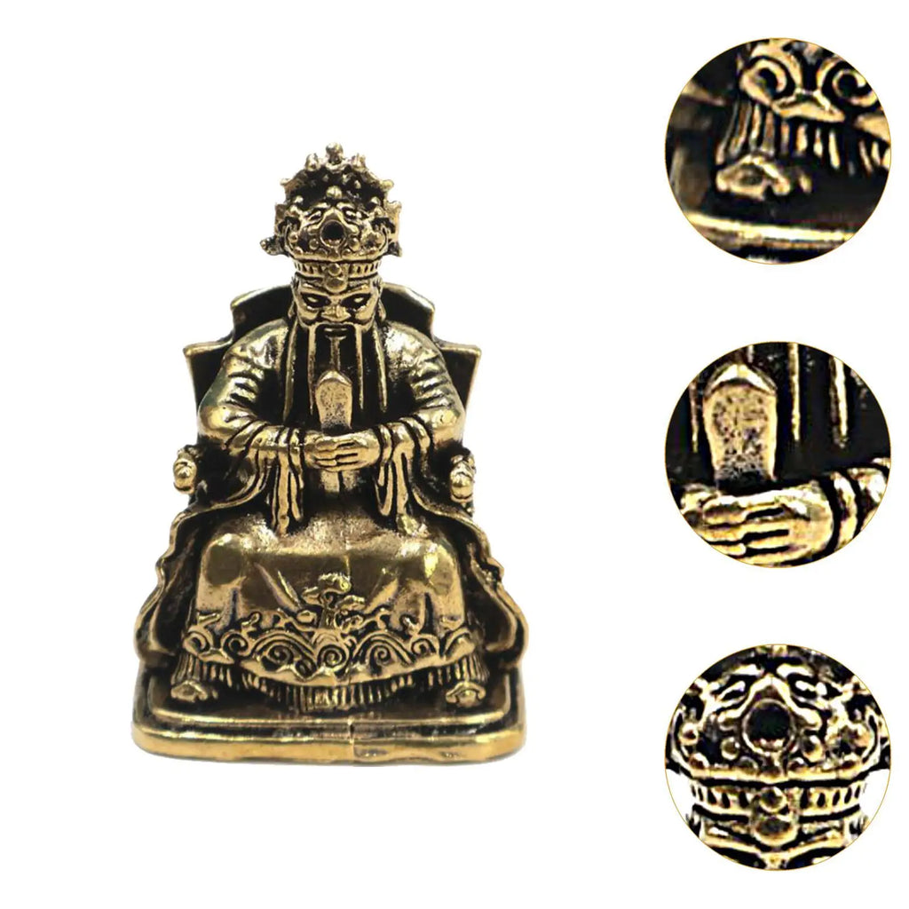 Brass Cai Shen God of Wealth Figurine | Fortune Statue