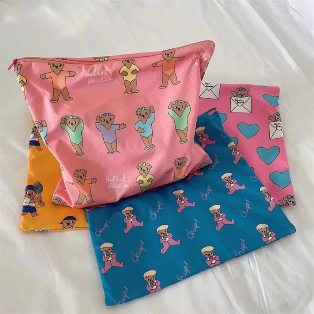 Kawaii Bear Makeup Bag – Large Oxford Toiletry Pouch