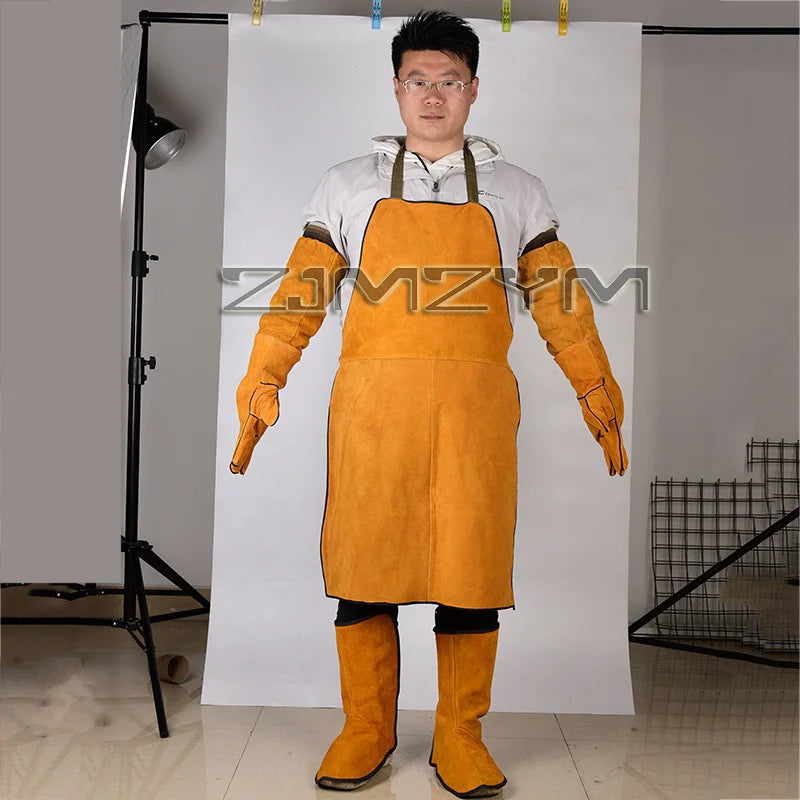 Cowhide Leather Welding Suit – Apron, Gloves & Sleeve Set
