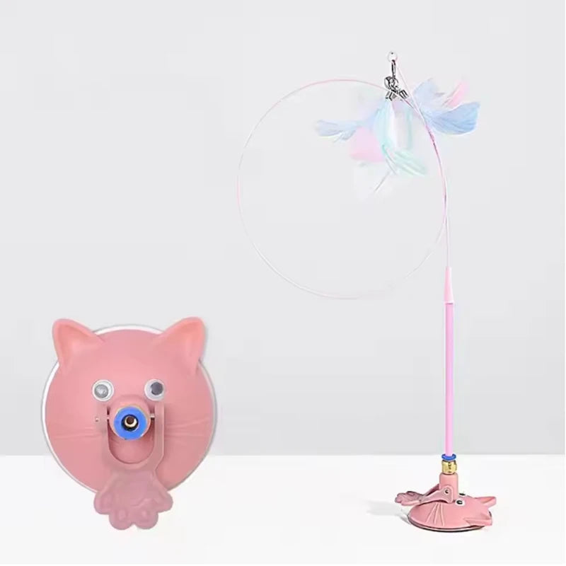 Cat Suction Cup Feather Toy – Self-Play Kitten Entertainer