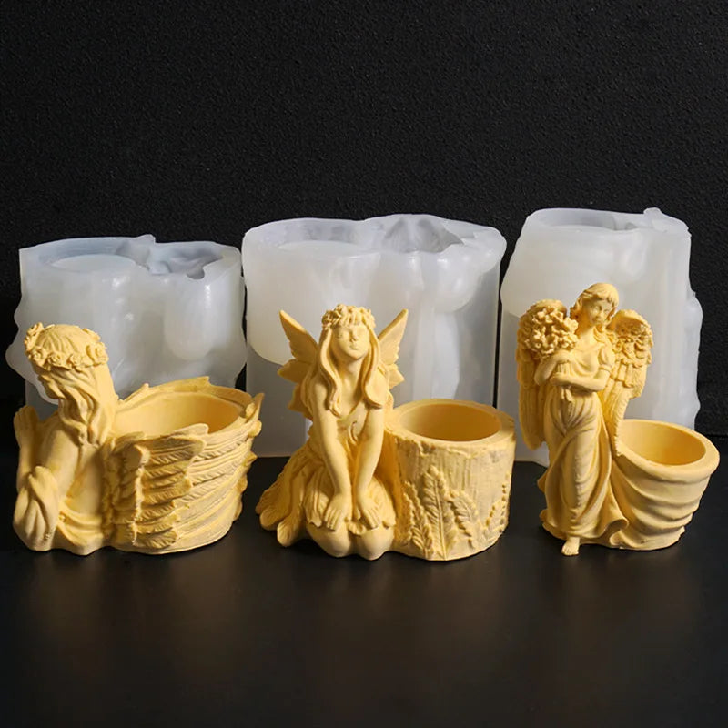 3D Angel Flower Pot Silicone Mold – Resin, Plaster & Concrete