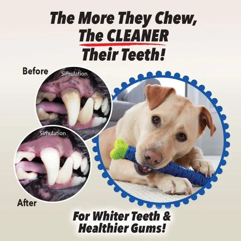 Dog Rubber Chew Toy – Bone Shape Teeth Cleaning Teething Stick