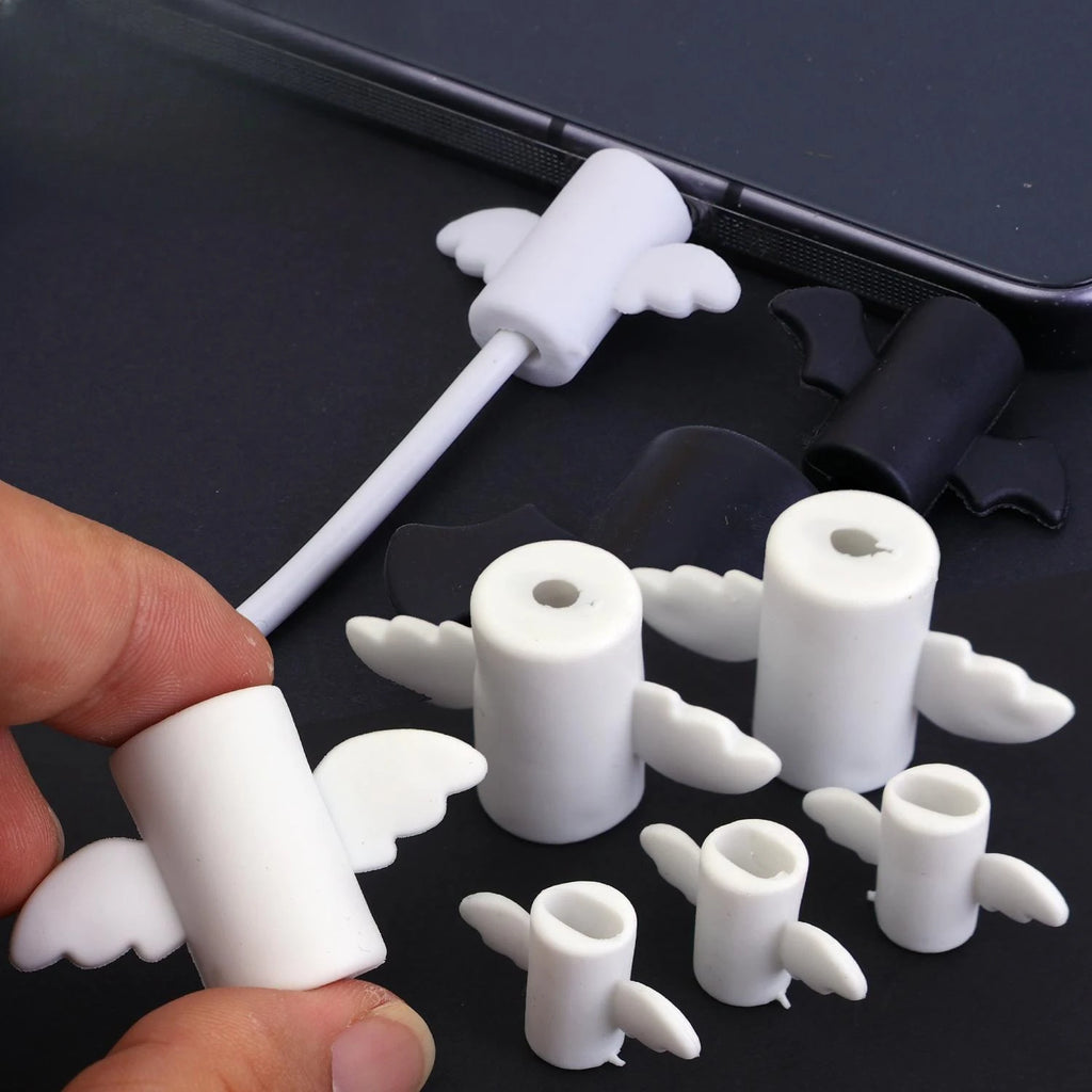 Silicone Wing Cable Protector for iPhone – Bat & Angel Style