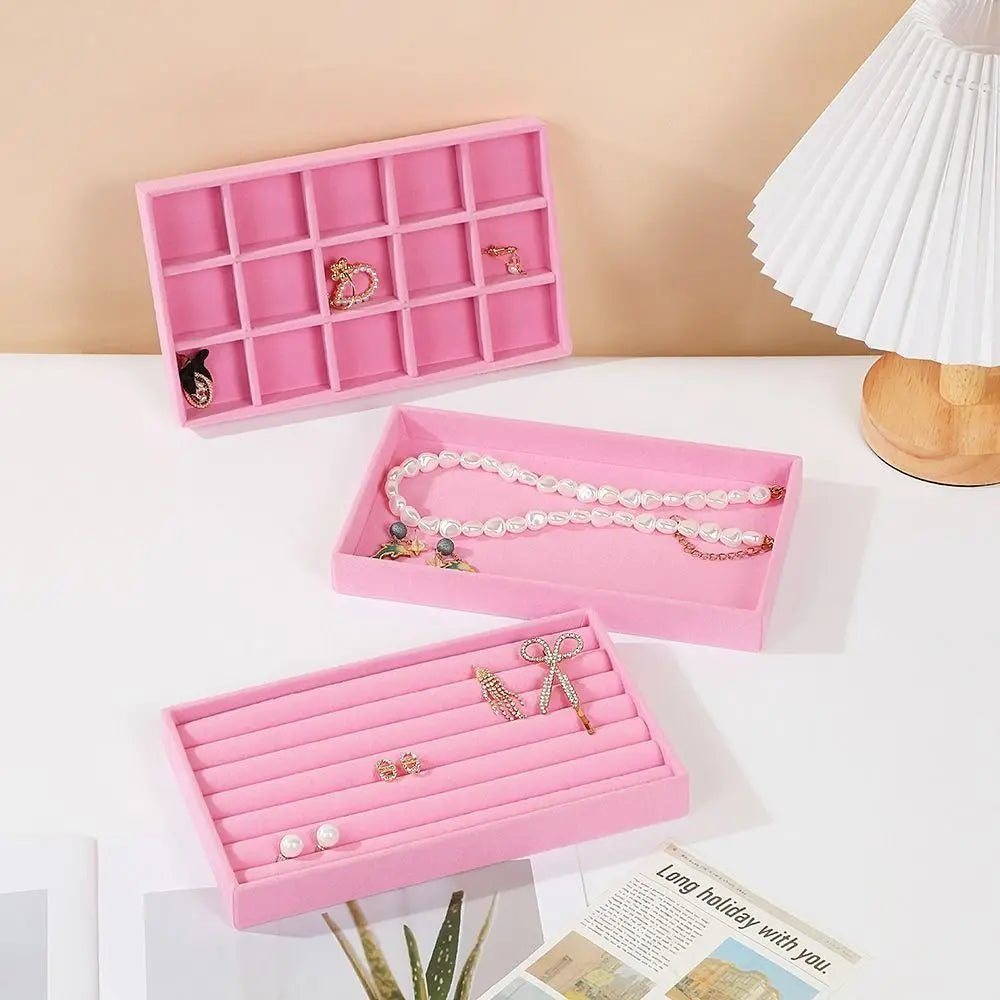 Stackable Velvet Jewelry Organizer Tray | Rings, Earrings & More
