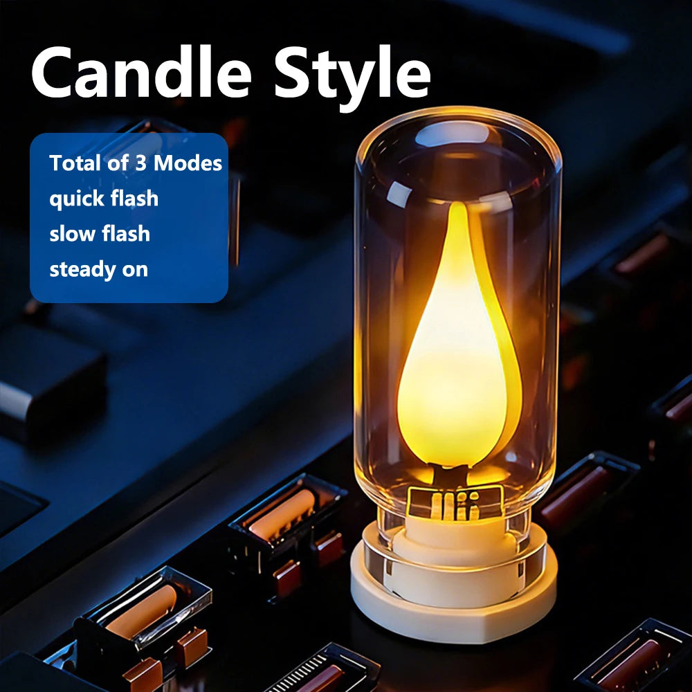 USB LED Flame Candle Ambient Light – Car & Home Décor