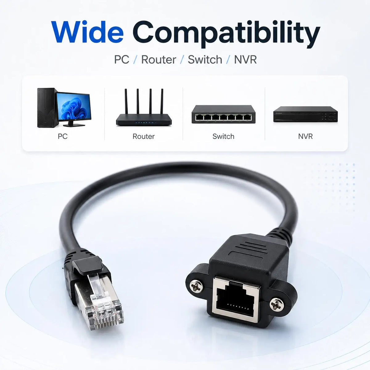 Shielded RJ45 Cat5e Cat6e Ethernet Extension Cable Male Female