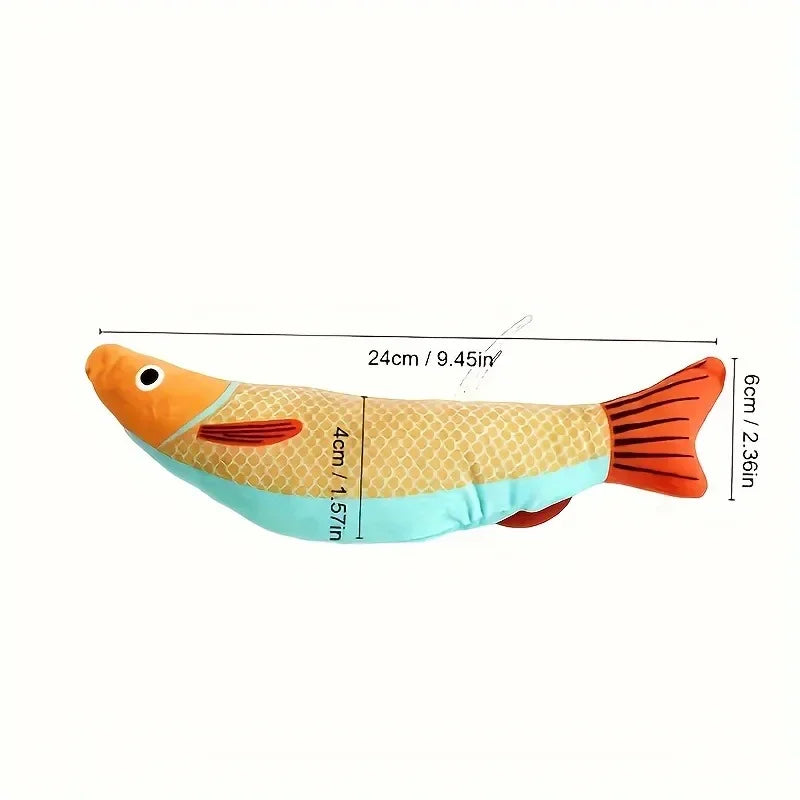 Cat Plush Saury Fish Toy – Chew, Tease & Self-Play