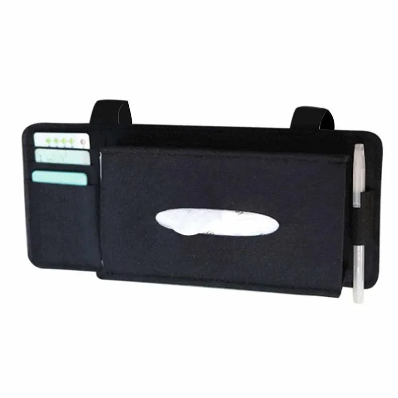 Felt Car Tissue Box Sun Visor Hanging Storage Organizer