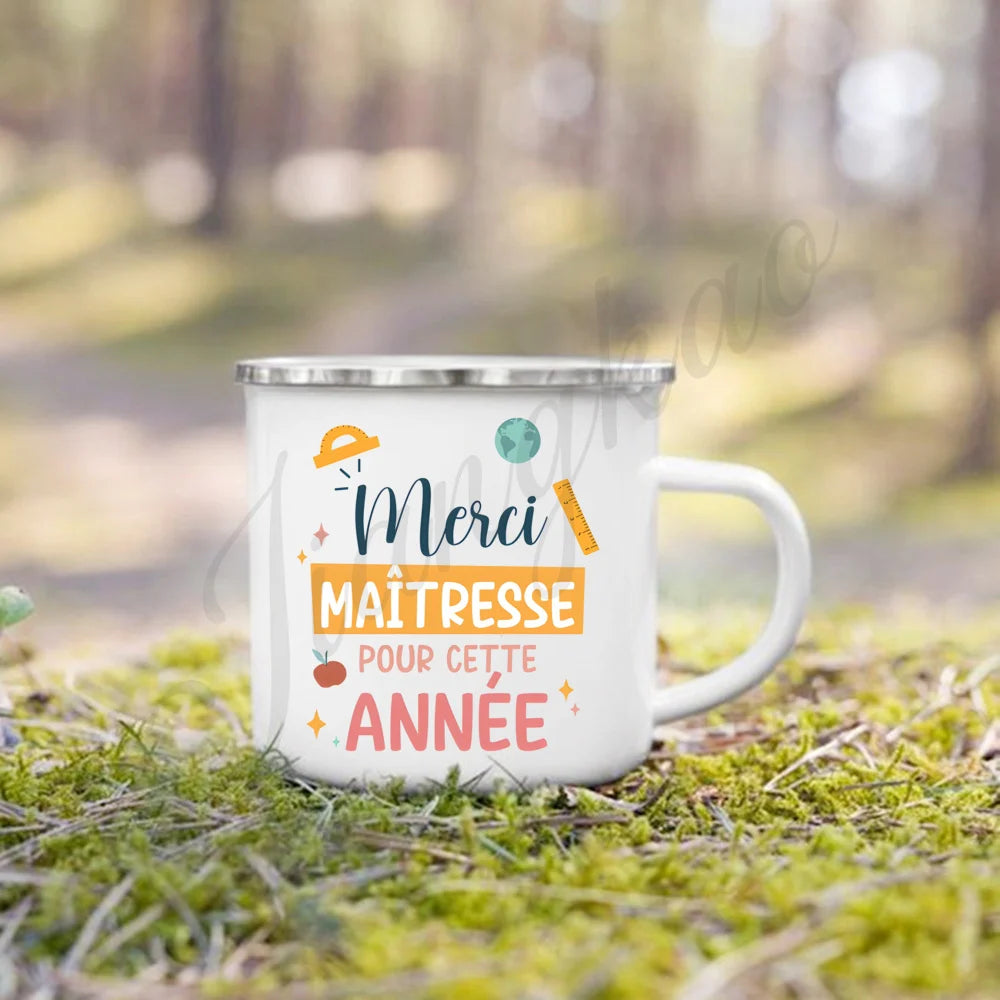 Vacation Print Enamel Coffee Mug | Teacher's Day Gift