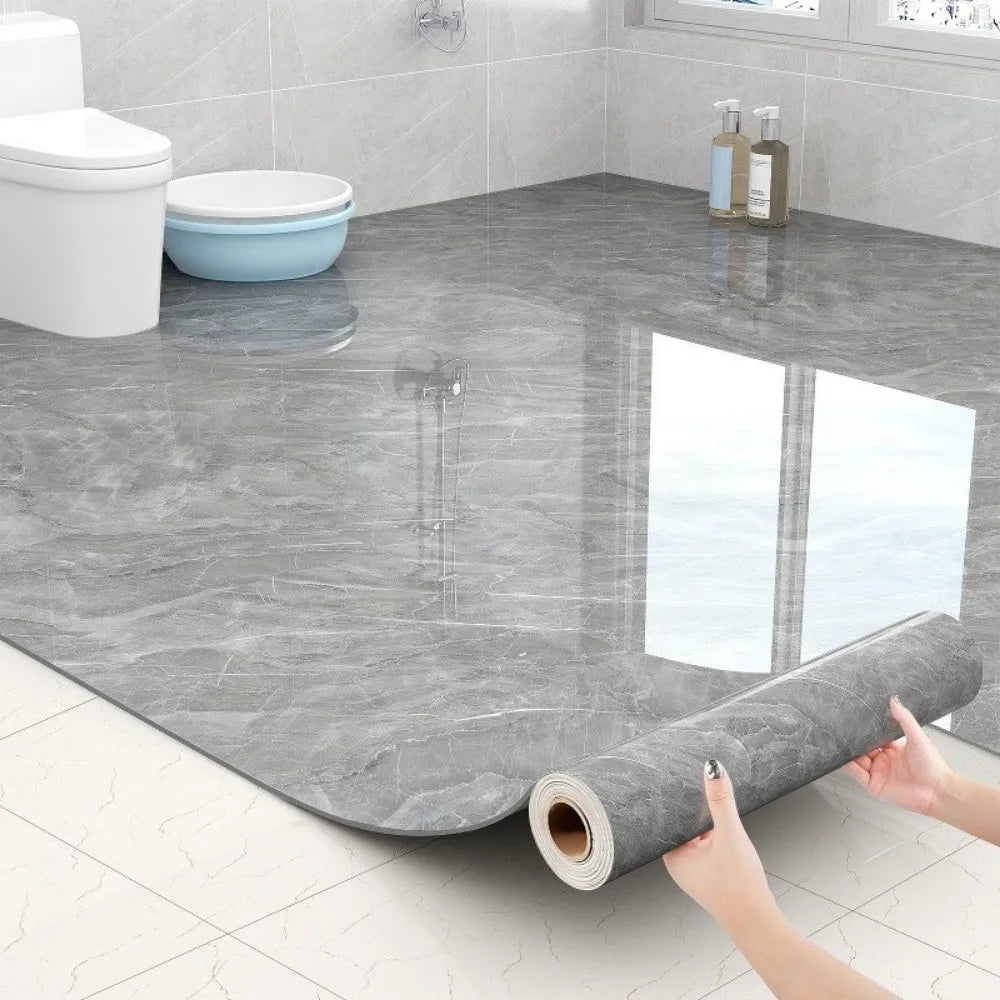 Marble Peel & Stick Floor Stickers – Non-Slip Waterproof PVC