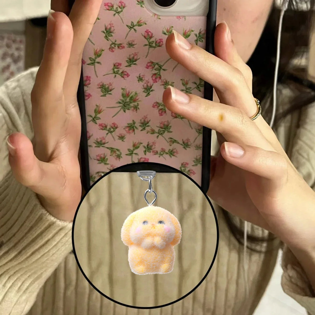 USB-C Dust Plug Bunny Pendant – Phone Port Cover Charm