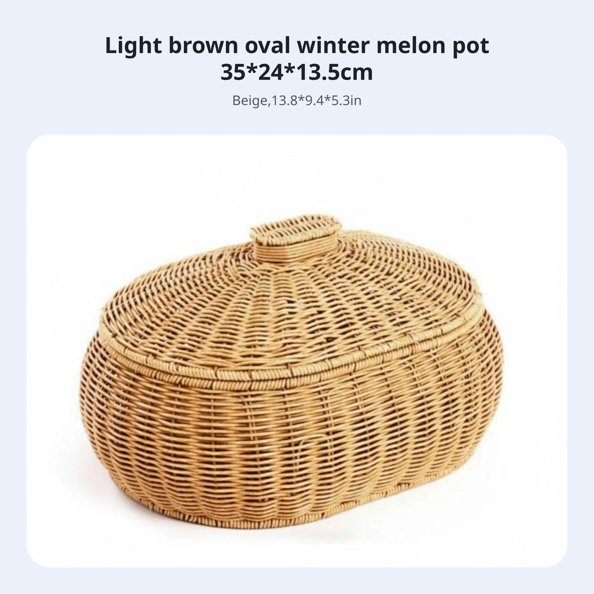 Round Rattan-Style Woven Basket with Lid | Aesthetic Storage Box