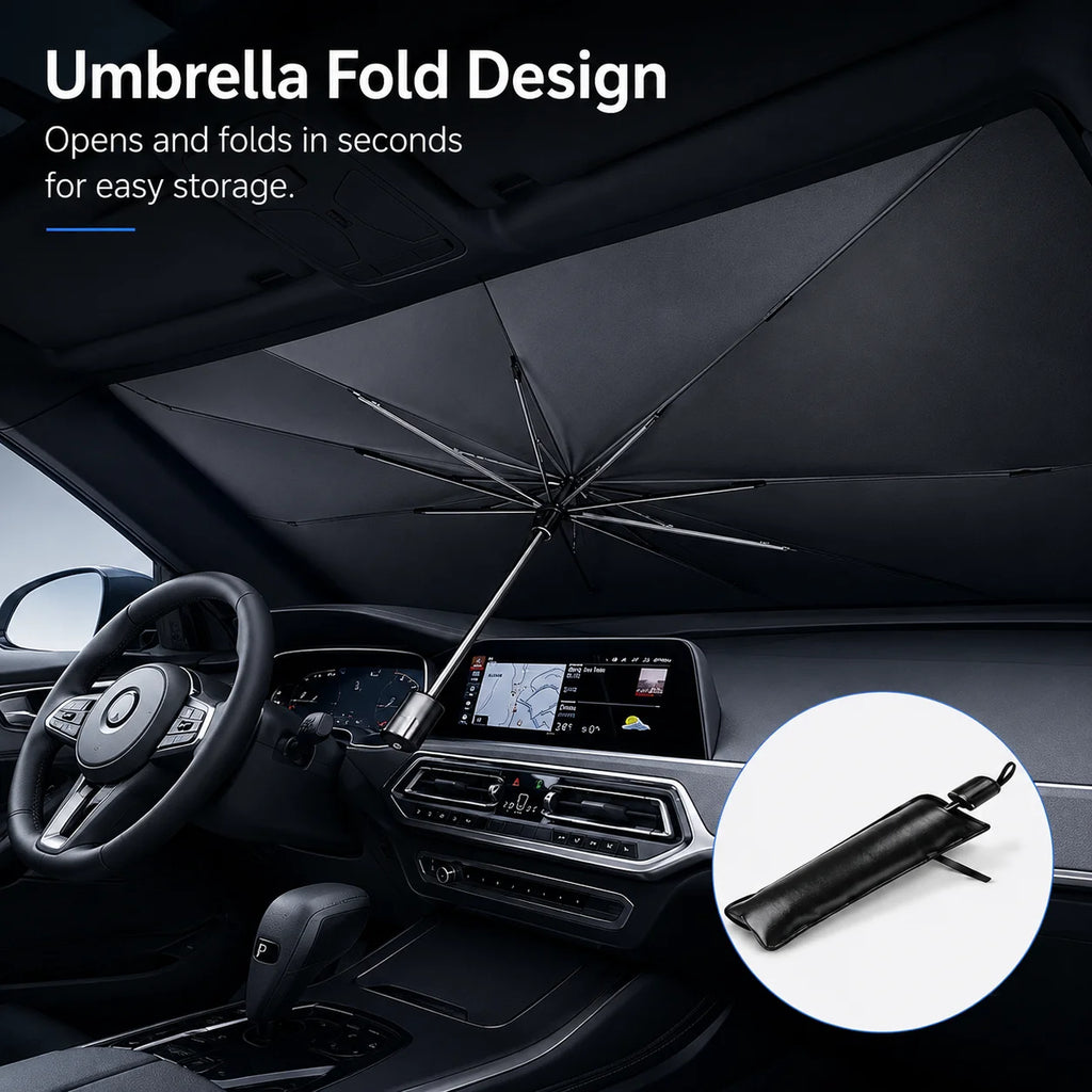 Foldable Car Windshield Sunshade 140×79cm | UV Heat Shield