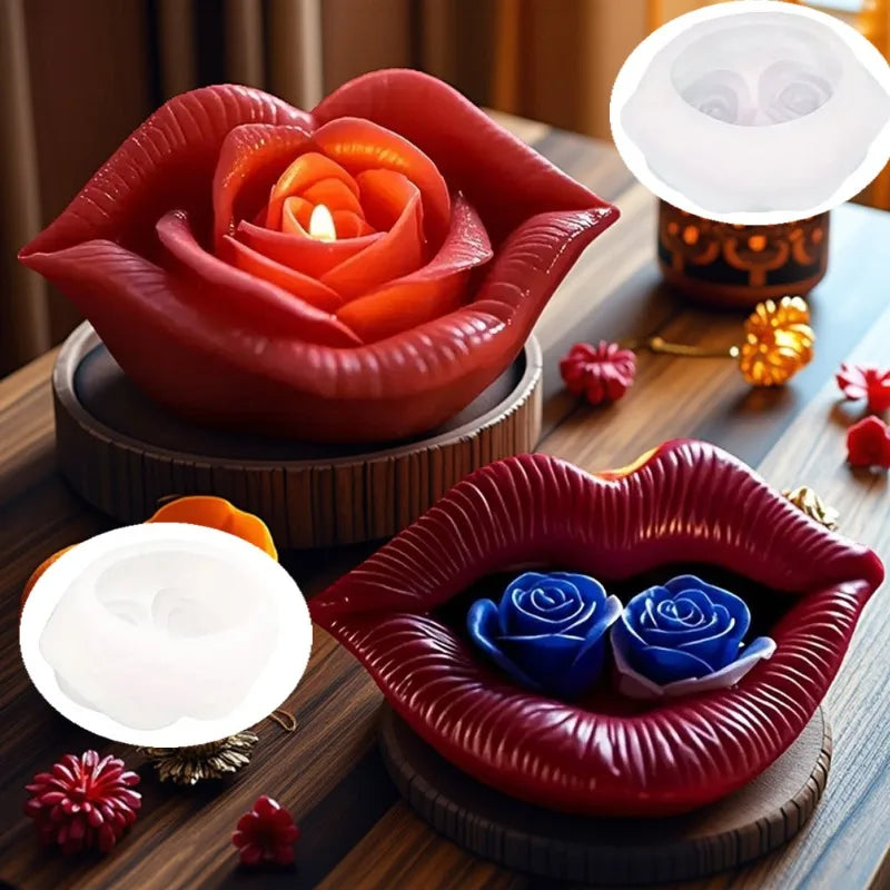 3D Rose Flower Silicone Mold – Candle, Resin & Gypsum DIY
