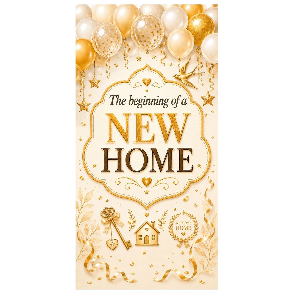 Welcome Home Housewarming Backdrop Banner 180x90cm Indoor