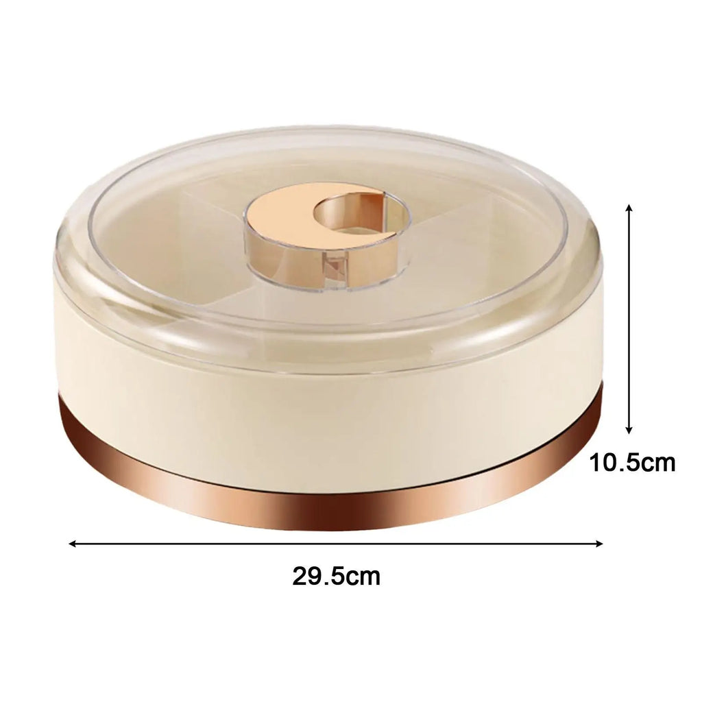 Rotatable Divided Serving Tray with Lid – Snack & Party Platter