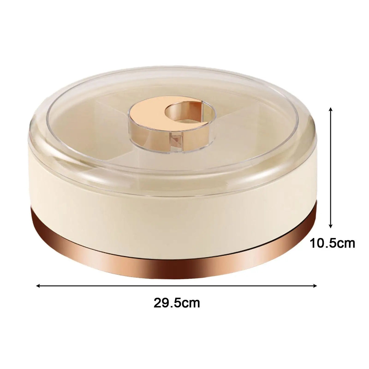 Rotatable Divided Serving Tray with Lid – Snack & Party Platter