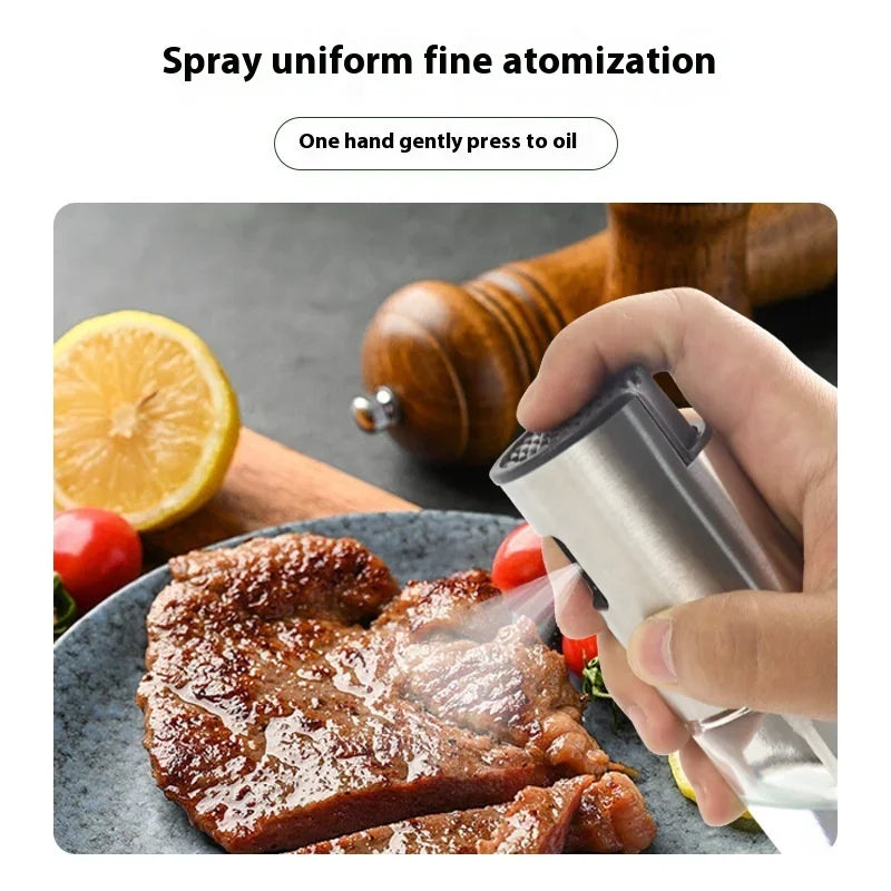 Stainless Steel Glass Oil Spray Bottle with Scale – Mist Sprayer