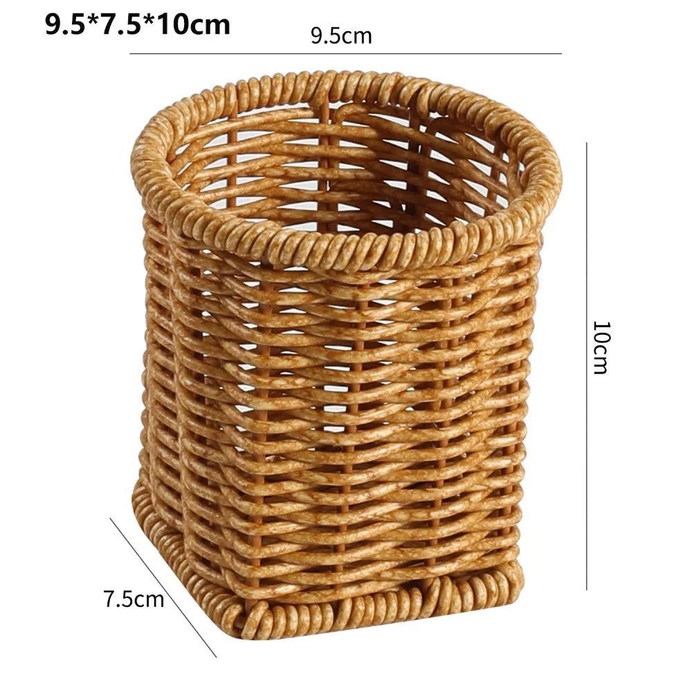 Woven Rattan-Style Basket – Bread, Fruit & Storage | 12 Styles