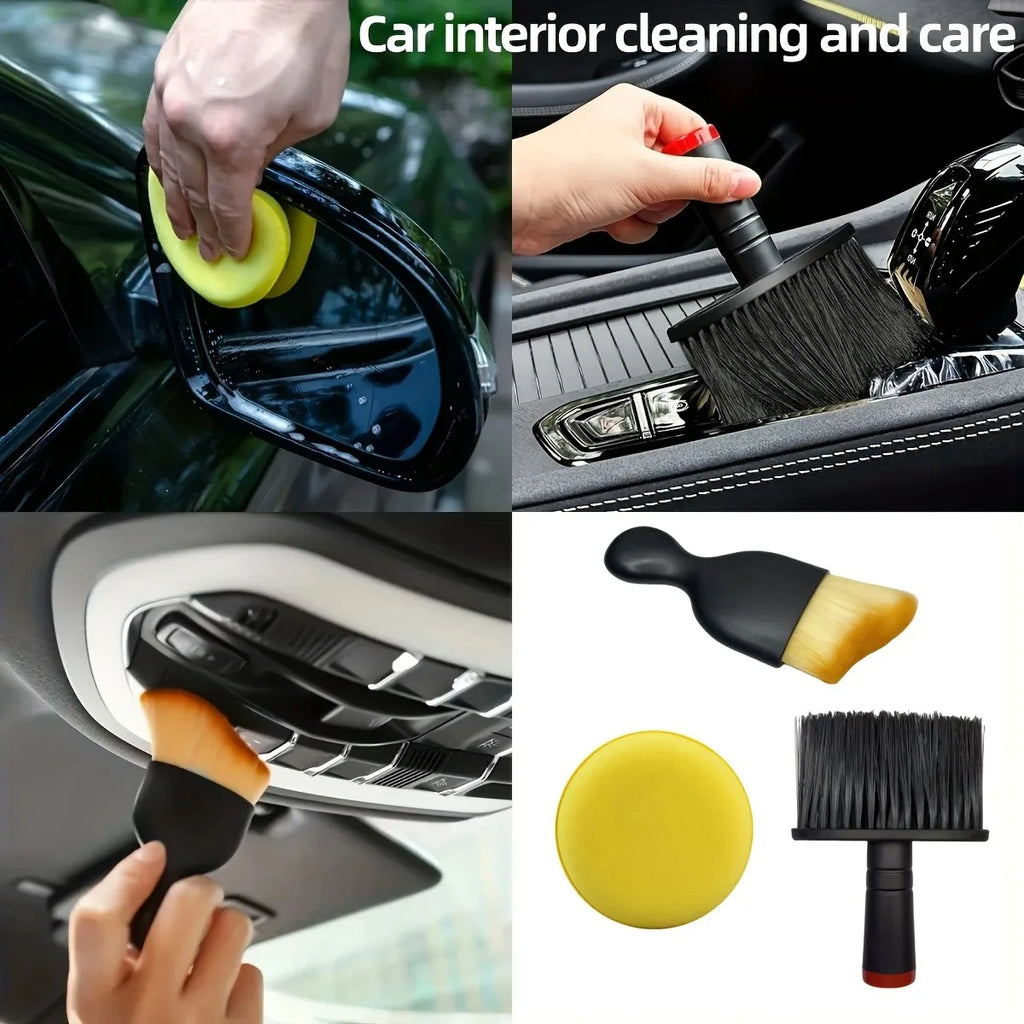Car Cleaning Care Set – Brush, Waxing Sponge & Wash Cloth