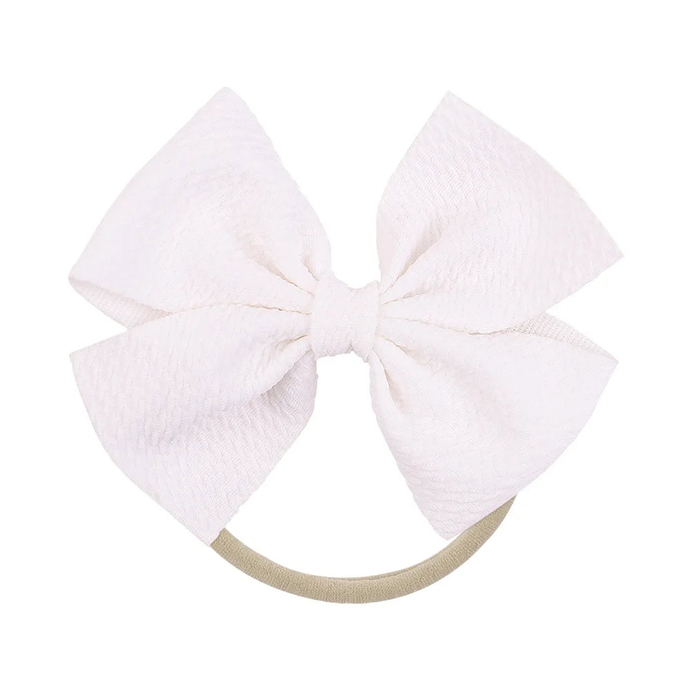 12-Pack Grosgrain Ribbon Hair Bows – Elastic Ponytail Holders