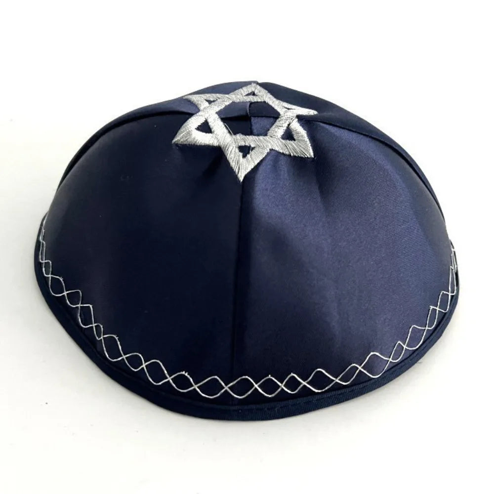 Jewish Kippah Embroidery Brimless Hat – Retro Traditional Cap