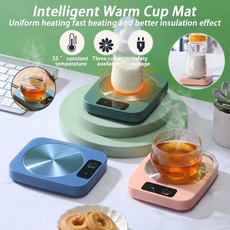 55°C Smart Mug Warmer Coaster – Coffee, Tea & Milk Heater