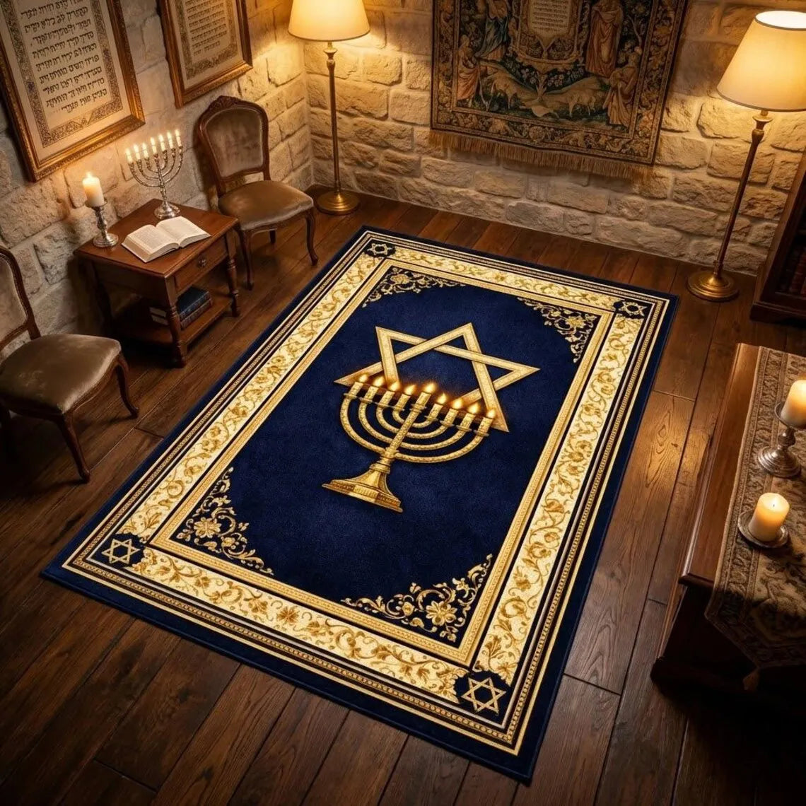 Jerusalem Cross Prayer Rug – Non-Slip Christian Floor Mat