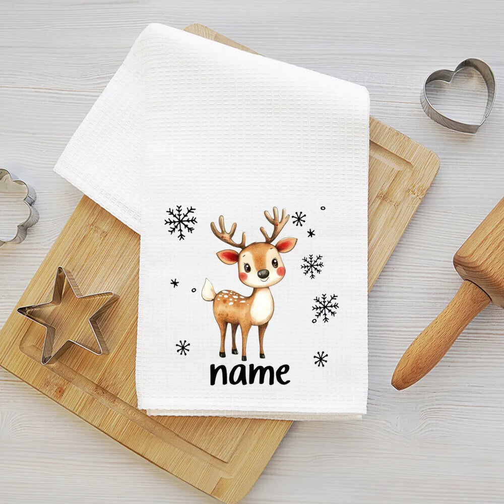 Personalized Christmas Tea Towel – Festive Holiday Kitchen Gift